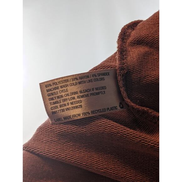 Sweatshirt Twist Front Long Sleeves Knox Rose Coral Small Pink Pullover Crewneck - Picture 5 of 7